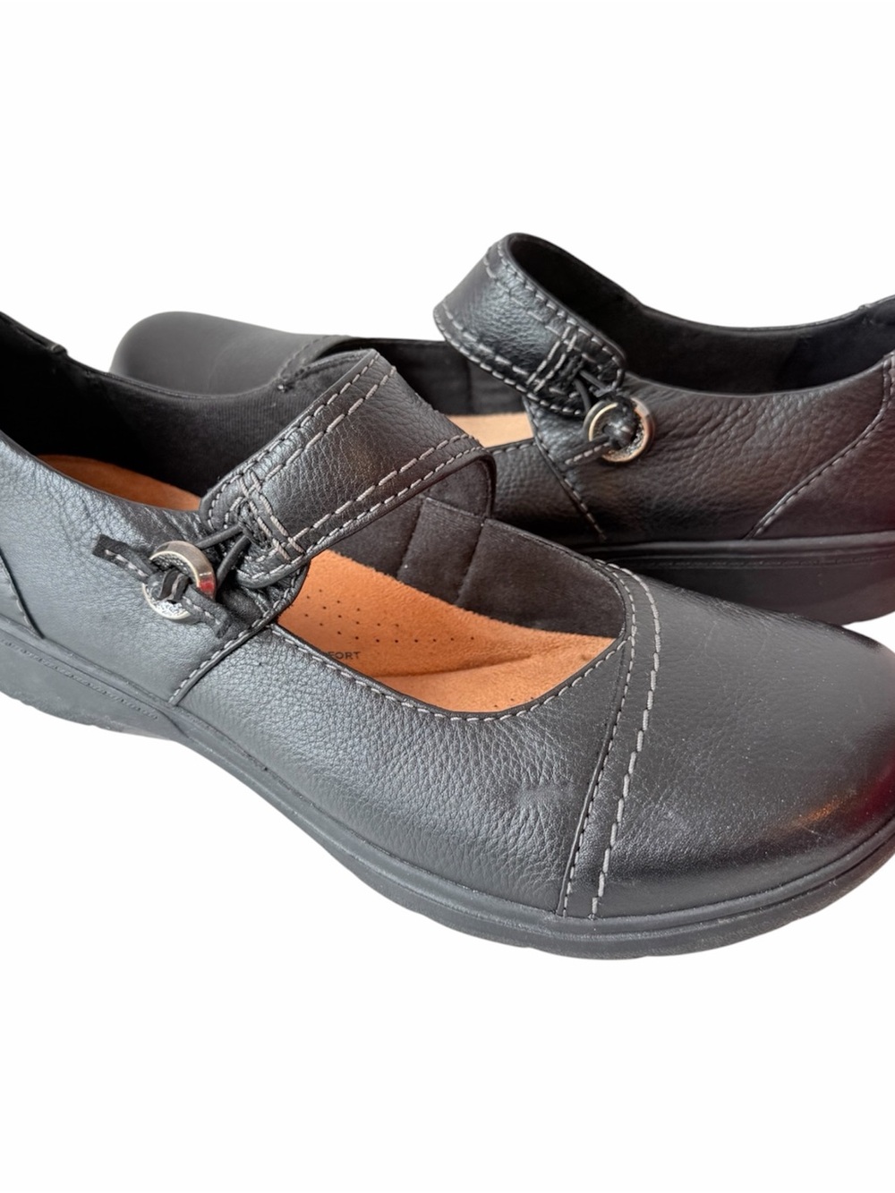 Clark’s Carleigh Mary Jane’s In Black Leather Size 10